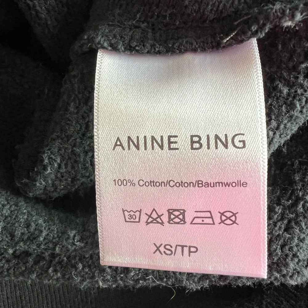 Anine Bing LA XS USA Eagle Flag Graphic Charcoal Sweatshirt oversized cotton - Picture 6 of 7